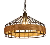 MMRTDJDR Traditional Modern Hemp Rope Braided Iron Art Industrial Wind Chandelier Health good for: Living Room Cafe Bar Fixtures