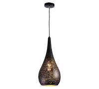 MMRTDJDR Traditional Pendant Light Simplicity Metal Chandelier Carving Art Black Finish Bowling Shape Decoration Ceiling Adjustable Hanging Lighting for Barn Restaurant Ba Fixtures