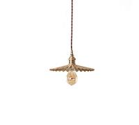 MMRTDJDR Traditional Pleated Single-head Hanging Nordic Japanese-style Simple Bedside Entrance Porch Bar Balcony Brass Chandelier Retro Aisle Light Pendant Lamp Fixtures