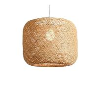 MMRTDJDR Traditional Southeast Asia Antique Bird's Nest Handmade Weaving Rattan Ceiling Chandelier Lighting Loft Cafe Bar Cage Basket Retro Pendant Lamp Shade E27 Restaurant Suspension Droplight