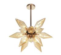 MMRTDJDR Traditional Sputnik Chandeliers Conical Glass Modern Metal Wrought Iron Pendant Light Ceiling Lamp Lighting Fixtures Color : Transparent