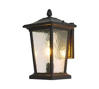MMRTDJDR Victoria Wall Lanterns Outdoor Square Die-cast Aluminum Housing Garden Wall Light Black Finish E27 Wall Mount Garden Lamp for Pathway Yard Patio Sconce Interesting