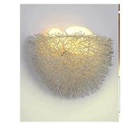 MMRTDJDR Wall lamp, Bird Nest LED Wall Lamp Bedroom Study Room Restaurant Decoration Novelty Light with 3D Birds Art(Silver 2 Eggs,Cold White)