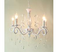 MMRTDJDR Wall lamp, V-intage Wrought Iron Crystal Chandelier White Ceiling Lamp Candle Lights Lighting Fixture(Wall lamp 5 Lights)