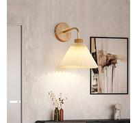 MMRTDJDR Wall lamp, Wooden LED Wall Lights With Shining Down Lampshade Bedroom Bedside Corridor Luminaire(LED 2 COLOR)