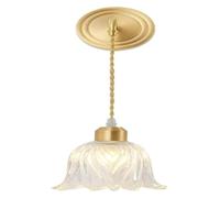 MMRTDJDR Wall Lamps Sconces 2 Pack Wall Sconces, Retro Flower Shape Wall Lighting Fixtures with Clear Glass Shade, Gold Full Copper Hardwired Wall Lamps for Bedroom Living Room Doorway E26/E27