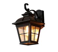 MMRTDJDR Wall Lamps Sconces E27 Outdoor Wall Lantern Waterproof IP54 Balcony Square Aluminum Exterior Wall Light Garden Courtyard Cafe Restaurant Doorpost Wall Lamp Fixture Sconce Illumination (Noir)