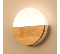 MMRTDJDR Wall Lamps Sconces Japanese Style Log Style LED Tri-color Light Wall Sconces Round Bedroom Bedside Living Room Wall Lamp 7.8in Hotel Study Living Room Dining Room Wall Lights For Tea Room B&B