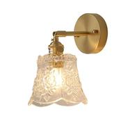 MMRTDJDR Wall Lamps Sconces Sconces Wall Lighting with Flower Glass Lamp Shade Floral Wall Light Brass Wall Sconce Bedroom Bedside Wall Lamps Living Room Hallway Decor Wall Mount Lights