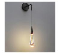 MMRTDJDR Wall Lamps Sconces Wall Lamp, Aluminum Bedside Wall Light with Glass Shade, LED Wall Sconce - 5W, Bedside Wall Lamps, Black/Gold Industrial Wall Lights-Dark-Warm Light(Dark,Neutral Light)