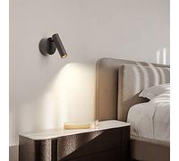 MMRTDJDR Wall Lamps Sconces Wall Mount Reading Light Bedside Rotating Spotlight Hardboard Led Wall Sconce with, Adjustable Matte Hotel Bedroom Living Room Hallway Decor Wall Lamp 3000K