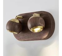 MMRTDJDR Wall Lamps Sconces Walnut 350°+90° Rotatable Wall Lamps Retro Style Bedside Reading Wall Lamps LED Light Wall Mounted Light for Dining Room Living Room Corridor Bedroom Study-5.5IN(8.3IN)