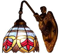 MMRTDJDR Wall Lantern,Wall Lights, Stained Glass Mermaid Style E27 Led Wall Lamp, Cafe Hotel Corridor Decoration Sconce Wall Wash Lights Bedroom Wall Lamp,A