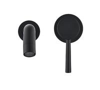 MMRTDJDR Wall Mounted Faucet Basin Sink Brass Mount 2 Hole Rotation Separate Taps Cold Hot Water Mixer Bathroom Washing Tub Crane(Matte black-210mm)