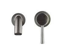 MMRTDJDR Wall Mounted Faucet Basin Sink Brass Mount 2 Hole Rotation Separate Taps Cold Hot Water Mixer Bathroom Washing Tub Crane(Brush -210mm)