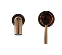MMRTDJDR Wall Mounted Faucet Basin Sink Brass Mount 2 Hole Rotation Separate Taps Cold Hot Water Mixer Bathroom Washing Tub Crane(Rose -210mm)