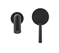 MMRTDJDR Wall Mounted Faucet Basin Sink Brass Mount 2 Hole Rotation Separate Taps Cold Hot Water Mixer Bathroom Washing Tub Crane(Matte black-150mm)
