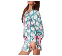MMRTDJDR Warehouse s Womens Pyjamas Christmas Crew Pyjamas Womens Printed Lounge Pyjama Two Piece Set - Plush Warm and Cosy Fleece Loungewear for Her - Available in Range of Sizes