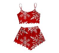 MMRTDJDR Warehouse s Womens Pyjamas Christmas Crew Pyjamas Womens Printed Lounge Pyjama Two Piece Set - Plush Warm and Cosy Fleece Loungewear for Her - Available in Range of Sizes