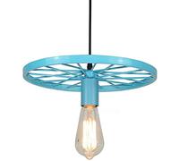 MMRTDJDR Wheel Chandelier Vintage Industrial Metal Retro Rustic Ceiling Hanging Pendant Lights for Loft Kitchen Dining Office Restaurant Bar Cafe Lighting (Single Blue) small gift
