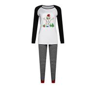 MMRTDJDR Womens Christmas Pajama Set Christmas Baseball Home Ladies Set Long Sleeve Christmas Striped Holiday for Indoor Home Outdoor Work Party Xmas Gifts