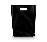 MMSBAGS Retail Plastic Merchandise Bags, Die Cut Handles, Strong, Tear Resistent, different Sizes and Colors. Perfect for Retail Stores, Parties or Any Events. Packs 100/200/500 (500, Black, 15x18)