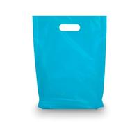 MMSBAGS Retail Plastic Merchandise Bags, Die Cut Handles, Strong, Tear Resistent, different Sizes and Colors. Perfect for Retail Stores, Parties or Any Events. Packs 100/200/500 (500, Blue, 9x12)