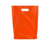 MMSBAGS Retail Plastic Merchandise Bags, Die Cut Handles, Strong, Tear Resistent, different Sizes and Colors. Perfect for Retail Stores, Parties or Any Events. Packs 100/200/500 (500, Orange, 12x15)