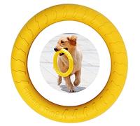 MMSGA Dog Fitness Ring Dog Bite Training,Pet Dog Outdoor Game Agility Exercise Training Equipment,Tug of War Interactive Training Ring for Small Medium Large Dogs (Yellow/Trumpet)