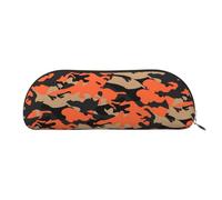 MMSJSBVY Animal Migration Leather Pencil Pouch - Half Round Organizer with Zipper for Pens, Cosmetics and Travel