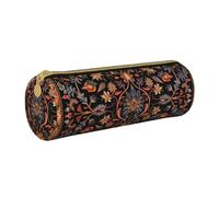 MMSJSBVY Antique Orientalist Art Cylinder Pencil Storage Bag, Leather Pencil Pouch, Lovely Large Capacity, Suitable for Students Office Travel Make-Up Brush Storage with Zip
