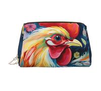 MMSJSBVY Art Colorful Chicken Leather Makeup Bag, Large-Capacity Travel Storage Bag, Dual-Purpose Toiletries and Makeup Bag