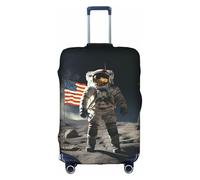 MMSJSBVY Astronaut Landing On The Moon Elastic Luggage Cover - Dust and Scratch Resistant Trolley Luggage Protector for 18-32 Inch Luggage M