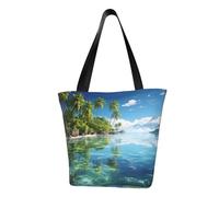 MMSJSBVY Beautiful Island In The Sea Women'S Handbag Shopping Bag, Large Capacity Tote Bag, Suitable For Shopping, Beach Trips, And Fitness