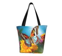 MMSJSBVY Beautiful Summer Butterfly Women'S Handbag Shopping Bag, Large Capacity Tote Bag, Suitable For Shopping, Beach Trips, And Fitness