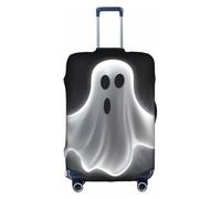 MMSJSBVY Black and Halloween Ghost Elastic Luggage Cover - Dust and Scratch Resistant Trolley Luggage Protector for 18-32 Inch Luggage M