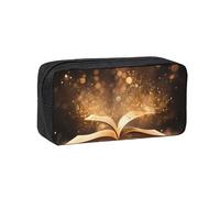 MMSJSBVY Book Under The Light Large Capacity Pencil Case, Oxford Fabric Stationery Organizer with Smooth Zipper for School Office Travel