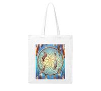 MMSJSBVY Catch Dream Net Canvas Tote Bag, Large Canvas Handbag With Double-Sided Heat Transfer Print For Shopping Travel Work Gifts