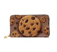 MMSJSBVY Chocolate Cookie Women's Wallet, Leather Wallet with Zip, Long Clutch Bag