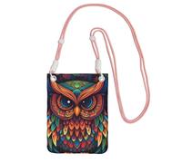 MMSJSBVY Color Owl Pattern Crossbody Phone Bag For Women, Small Waterproof Purse With Adjustable Strap, Lightweight Daily Travel Handbag