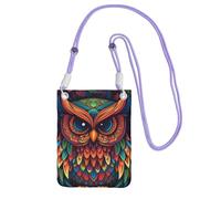 MMSJSBVY Color Owl Pattern Crossbody Phone Bag For Women, Small Waterproof Purse With Adjustable Strap, Lightweight Daily Travel Handbag