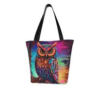 MMSJSBVY Color Owl Pattern Women'S Handbag Shopping Bag, Large Capacity Tote Bag, Suitable For Shopping, Beach Trips, And Fitness