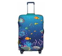 MMSJSBVY Colored Undersea World Elastic Luggage Cover - Dust and Scratch Resistant Trolley Luggage Protector for 18-32 Inch Luggage M