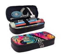 MMSJSBVY Colored Zebra Pencil Case - Large Capacity Durable Pencil Case, Stationery Organizer, School Office Supplies