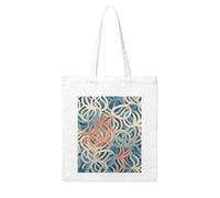 MMSJSBVY Coral Coloured Patterns Canvas Tote Bag, Large Canvas Handbag With Double-Sided Heat Transfer Print For Shopping Travel Work Gifts