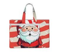 MMSJSBVY Cute Christmas Man Stylish Canvas Document Bag, Large Capacity Tote With Dual Zipper Pockets For Commuting And Study