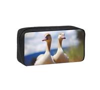 MMSJSBVY Cute Goose Large Capacity Pencil Case, Oxford Fabric Stationery Organizer with Smooth Zipper for School Office Travel