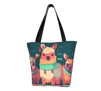 MMSJSBVY Cute Llama Cartoon Women'S Handbag Shopping Bag, Large Capacity Tote Bag, Suitable For Shopping, Beach Trips, And Fitness