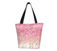 MMSJSBVY Cute Pink And Gold Wallpaper Women'S Handbag Shopping Bag, Large Capacity Tote Bag, Suitable For Shopping, Beach Trips, And Fitness