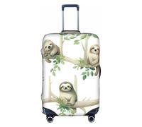MMSJSBVY Cute Sloths On Yellow Lemons Elastic Luggage Cover - Dust and Scratch Resistant Trolley Luggage Protector for 18-32 Inch Luggage S